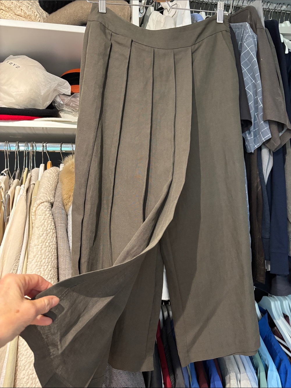 Zara Olive Pareo linen Pants